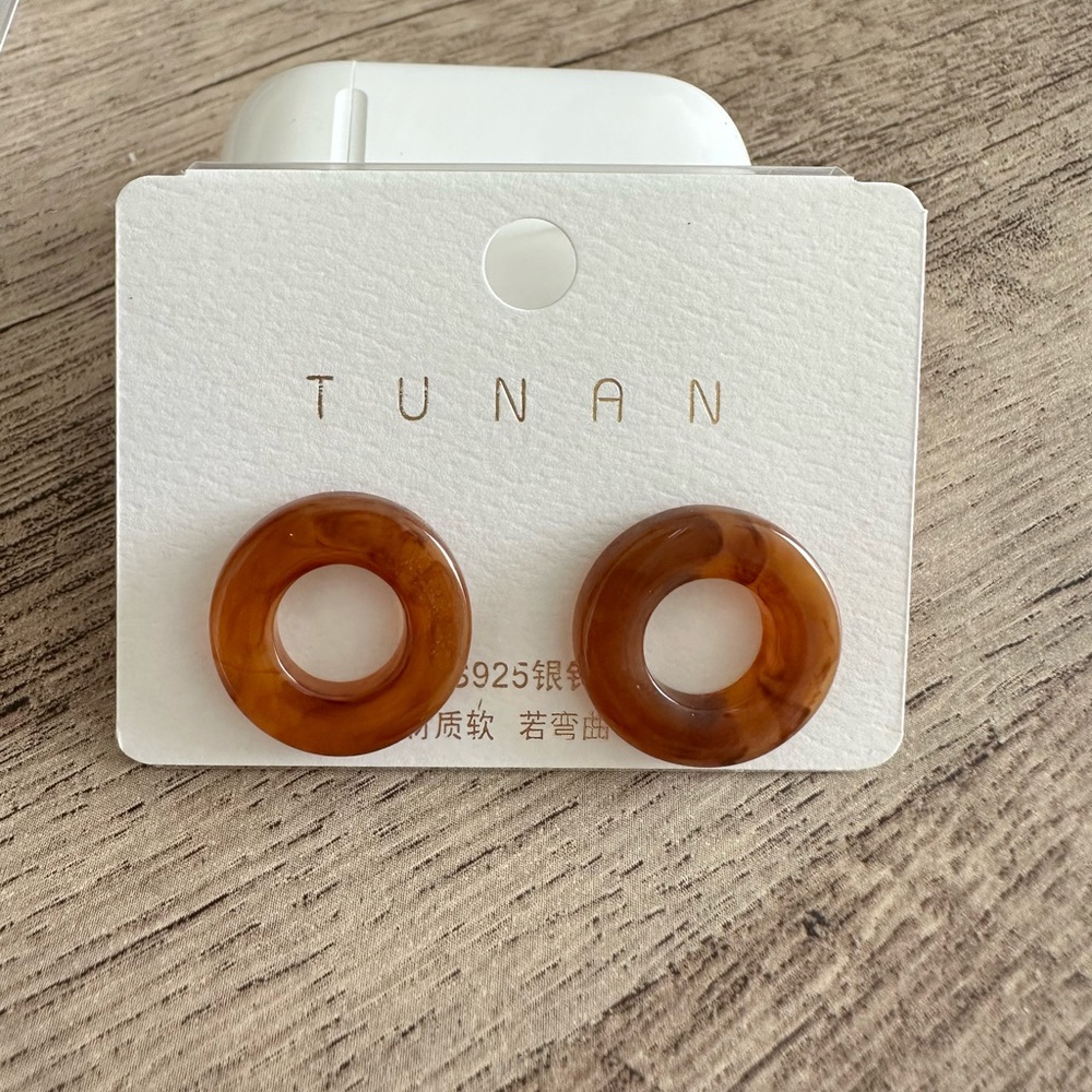 Brown Circle Fashion Statement Earrings